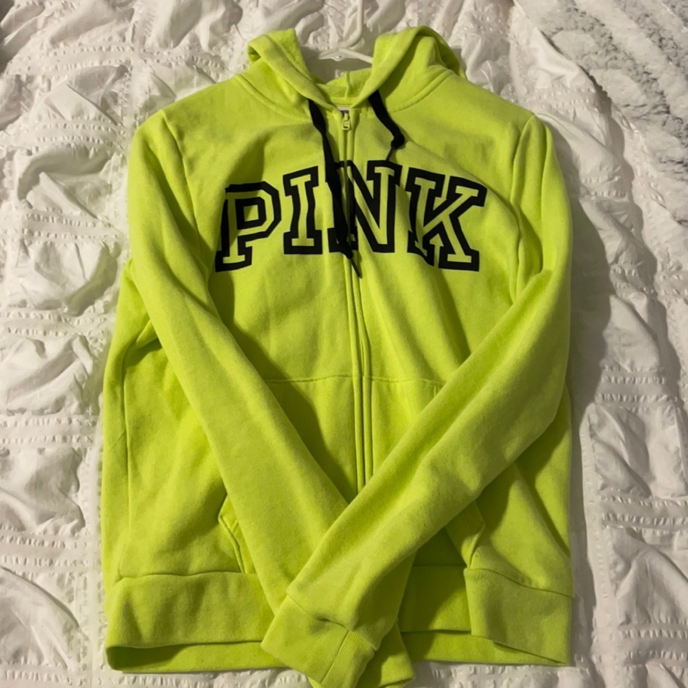 Pink hoodie neon yellow